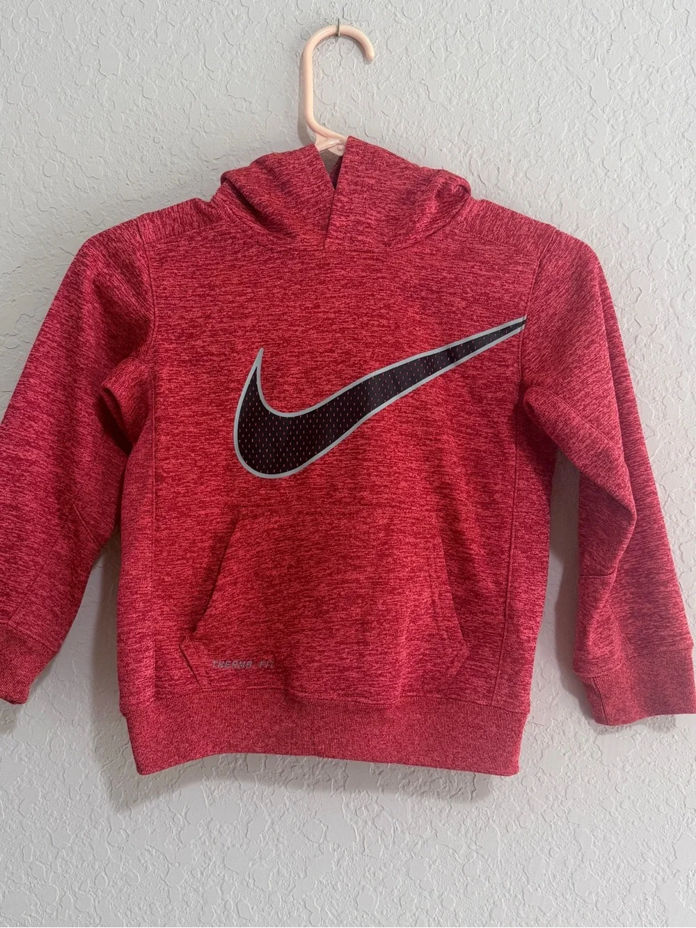 Nike Therma -Fit Boys 6 Orange Fleece Hoodie Great Outdoors Pullover Sweatshirt